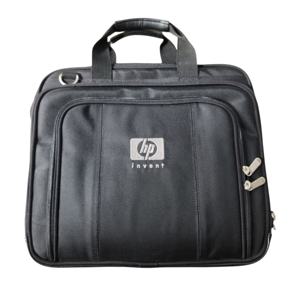 HP Invent Black Laptop Multi Pocket Briefcase Bag Work Office EUC